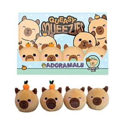 QUEASY SQUEEZIES ADORAMALS CAPYBARA  PLUSH SQUEEZY TOY