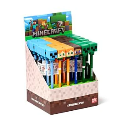 INCREDIBLE ERASABLE PEN WITH MINECRAFT CHIBI STYLE SILICONE TOPPER