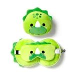 DINOSAUR TRAVEL PILLOW EYE MAS