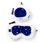 RELAXEAZZ SPACE CADET PLUSH TRAVEL PILLOW & EYE MASK