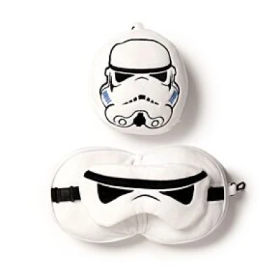 RELAXEAZZ THE ORIGINAL STORMTROOPER SHAPED PLUSH TRAVEL PILLOW & EYE MASK