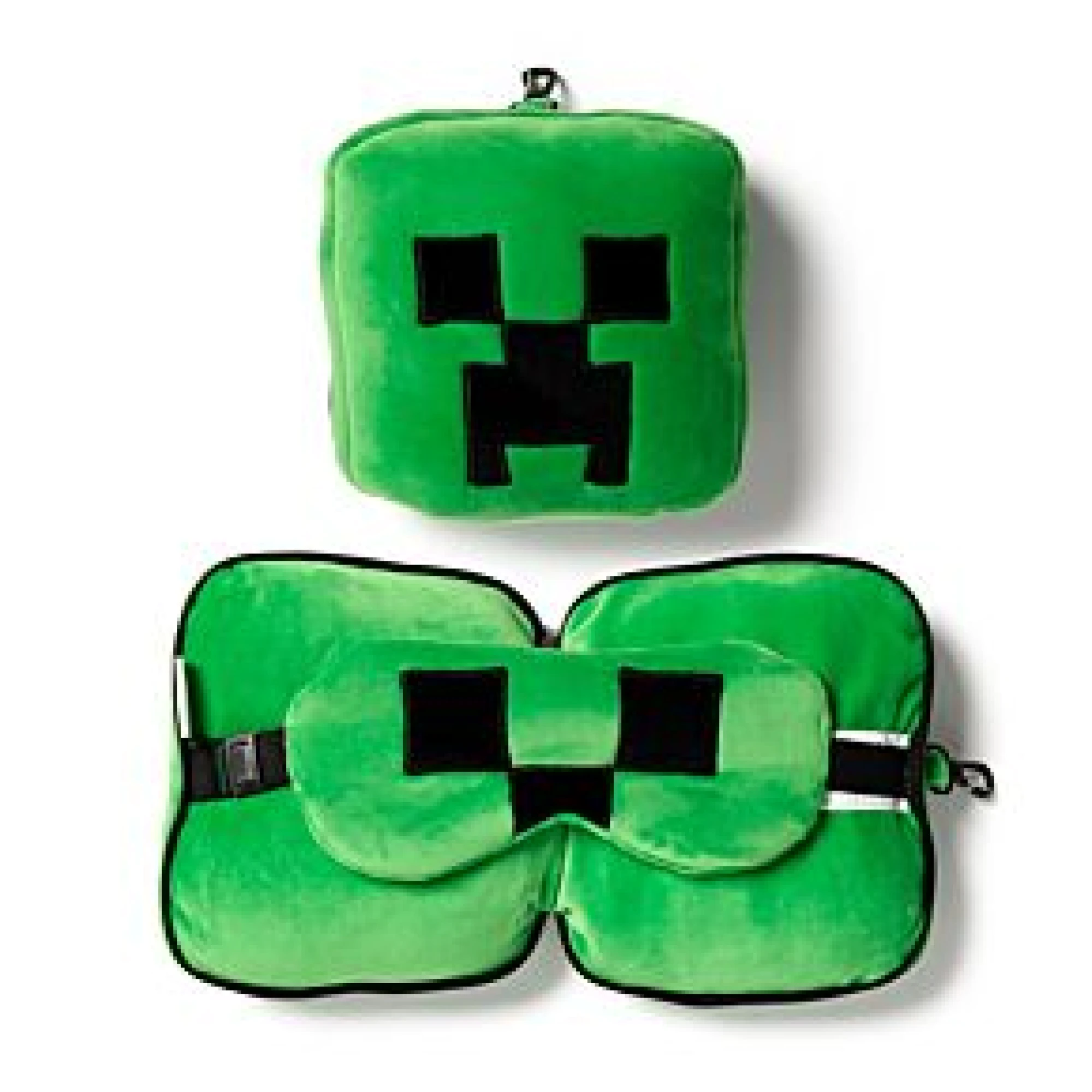 RELAXEAZZ MINE CRAFT CREEPER SHAPED PLUSH TRAVEL PILLOW & EYE MASK