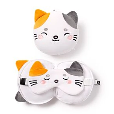 CAT TRAVEL PILLOW EYE MAS