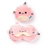 RELAXEAZZZ ADORAMALS PUFF THE PUFFER FISH PLUSH TRAVEL PILLOW & EYE MASK