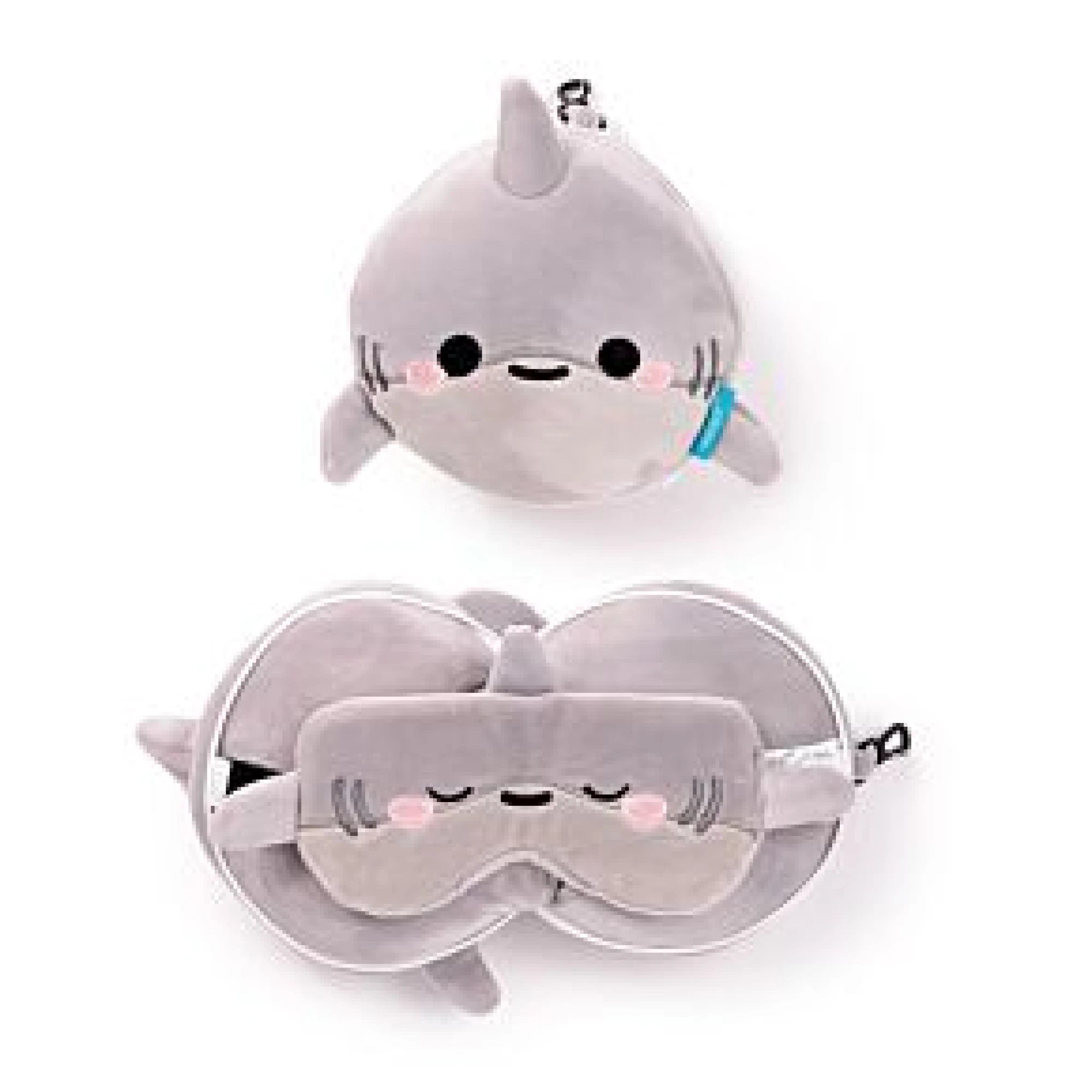 RELAXEAZZ ADORAMALS ARCHIE THE SHARK PLUSH TRAVEL PILLOW & EYE MASK
