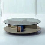 LUNAR GLASS ROUND COFFEE TABLE