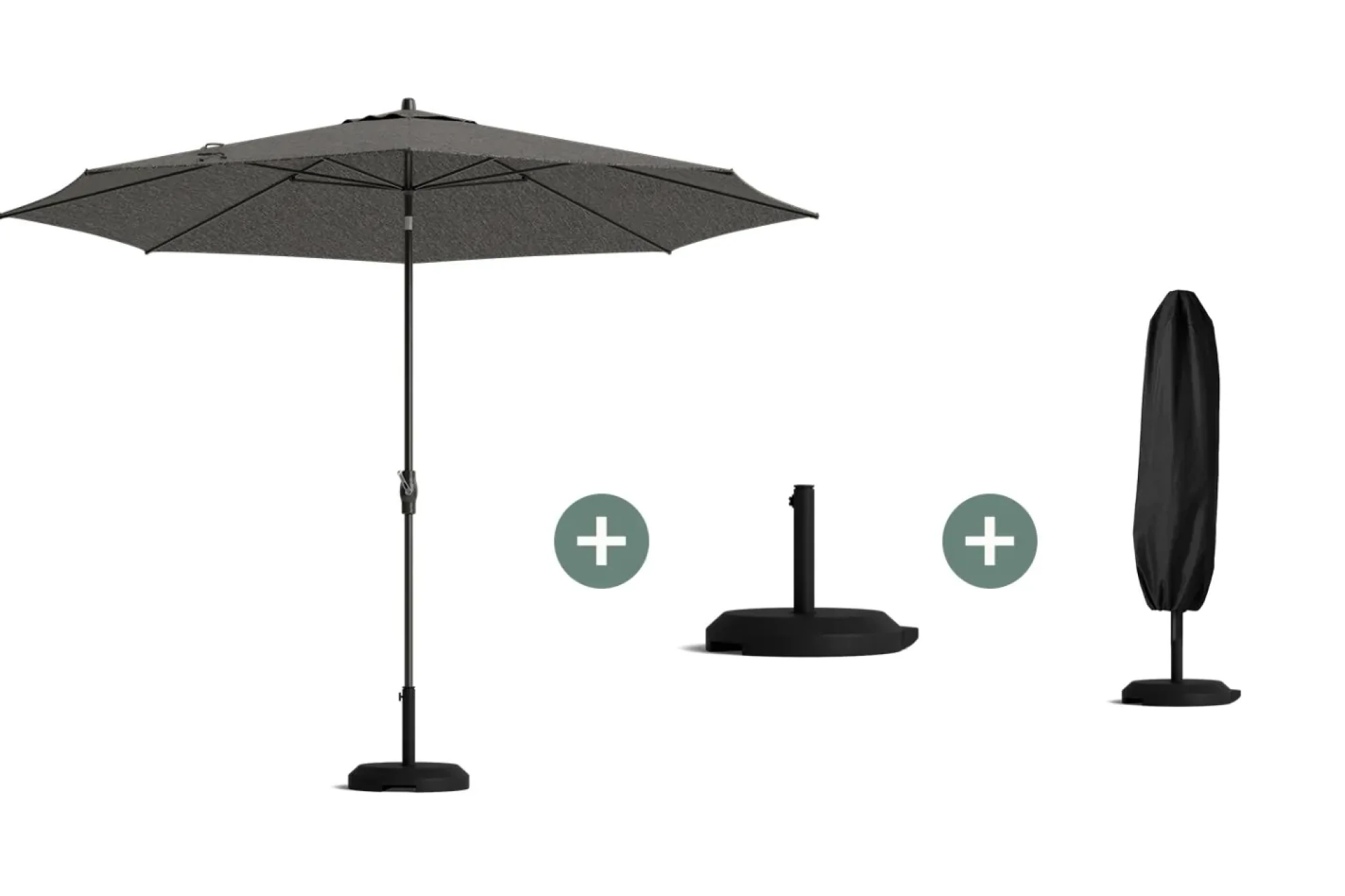Havana round Center pole ø300cm Aluminium | Round | Incl. parasol base and cover