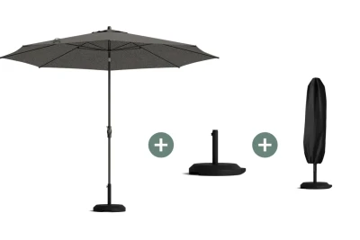 Havana round Center pole ø300cm Aluminium | Round | Incl. parasol base and cover